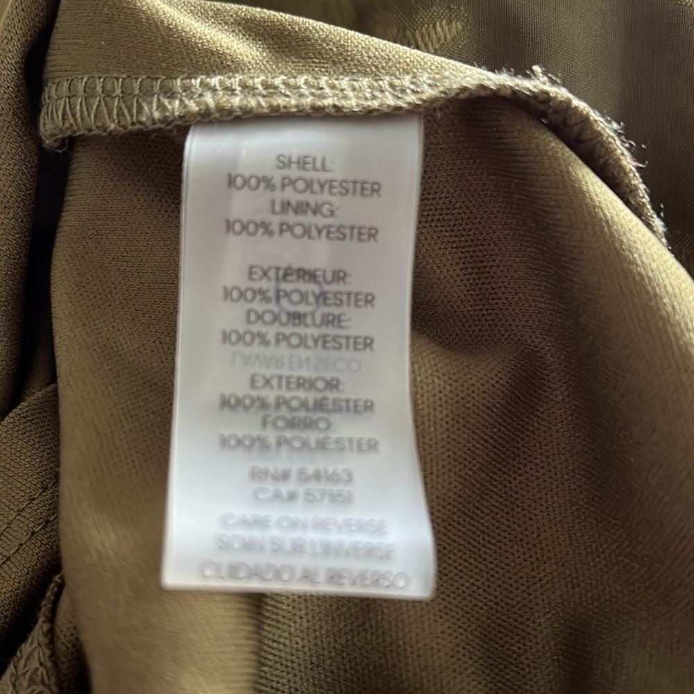 Tommy Hilfiger Army green pullover floral chiffon dress w/long sleeves Size 2 - Picture 14 of 14